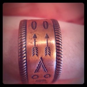 Tribal Carved Copper Bracelet